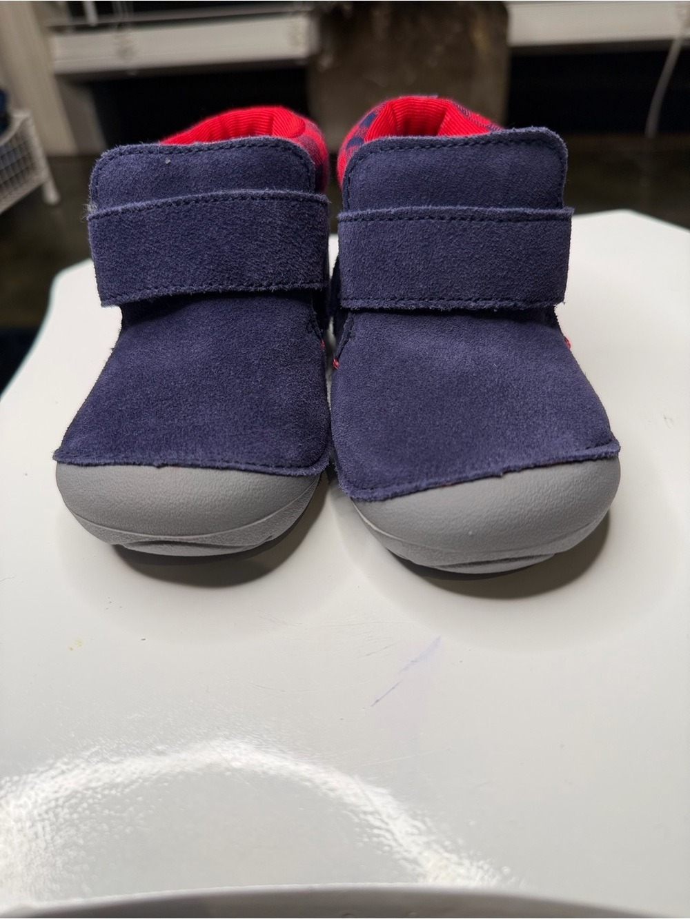 Stride Rite Boys Size 6 Wide Oakley Navy Leather Boots - Picture 5 of 9
